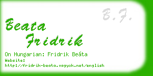 beata fridrik business card