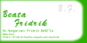 beata fridrik business card